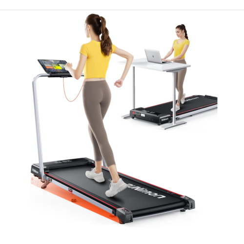 6 in 1 Folding Treadmill with 7% Incline, Walking Pad Treadmills for Home Foldable, 2.5HP Under Desk Running Pad Walk Pads Treadmill 1-12KM/H with LED Display, Magnetic Remote&APP Control